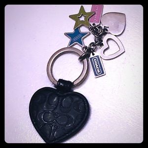 Coach Black Leather Heart Keyholder 🔑 💜